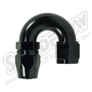 -4 100 SERIES 180 DEGREE HOSE END BLACK