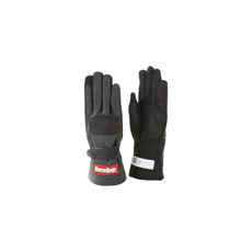 RACEQUIP 2-LYR SFI-5 GLOVE BLACK MEDIUM