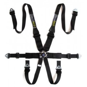 RACETECH PRO 6-POINT 2X2X2 FHR ONLY HARNESS BLACK